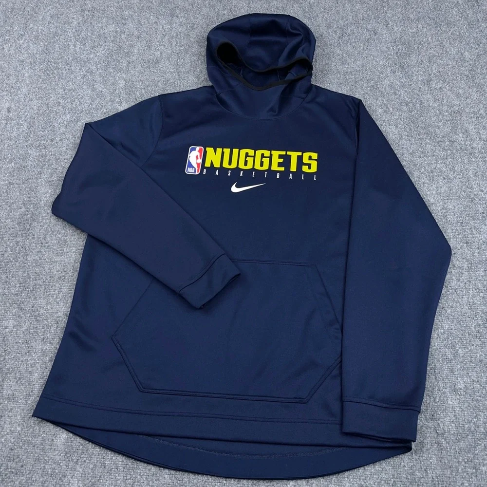 Denver Nuggets Nike Dri-Fit Pullover‎ Hoodie Men's XL Blue NBA Gym AT9020-419